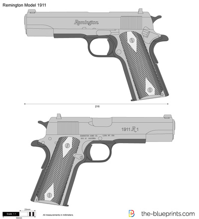 400x439 Remington Model Vector Drawing
