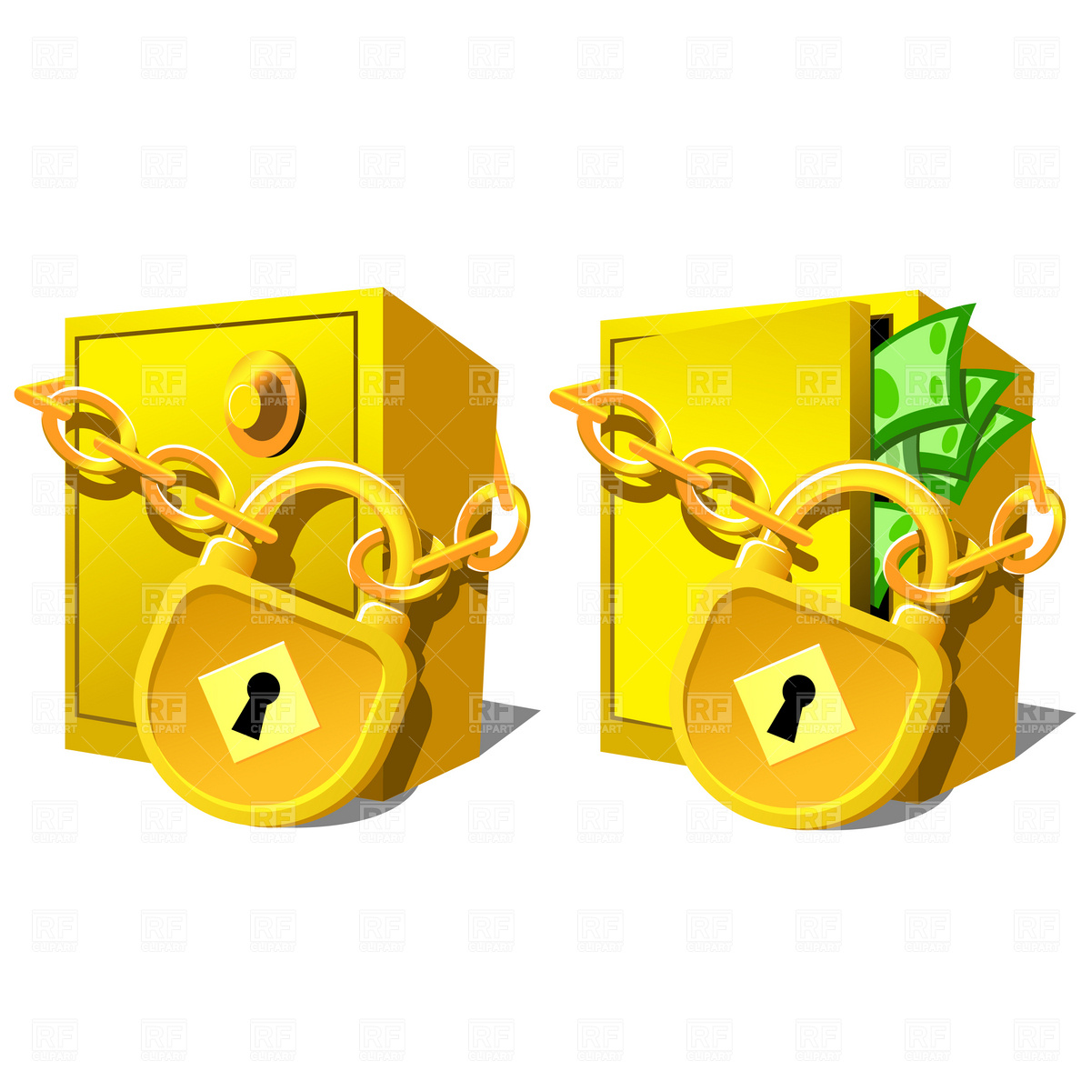 1200x1200 Safe With Padlock And Chain Vector Image Of Business, Finance