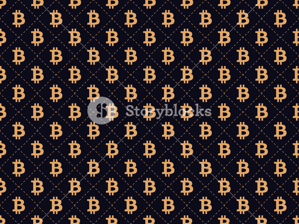 1000x750 Art Deco Seamless Pattern With Sign Bitcoin Gold Color Style