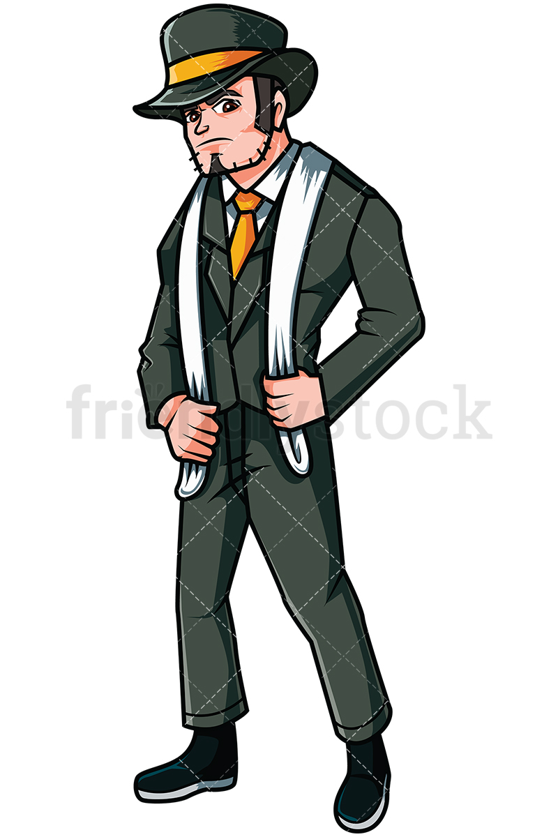 800x1200 Gangster From The Vector Cartoon Clipart