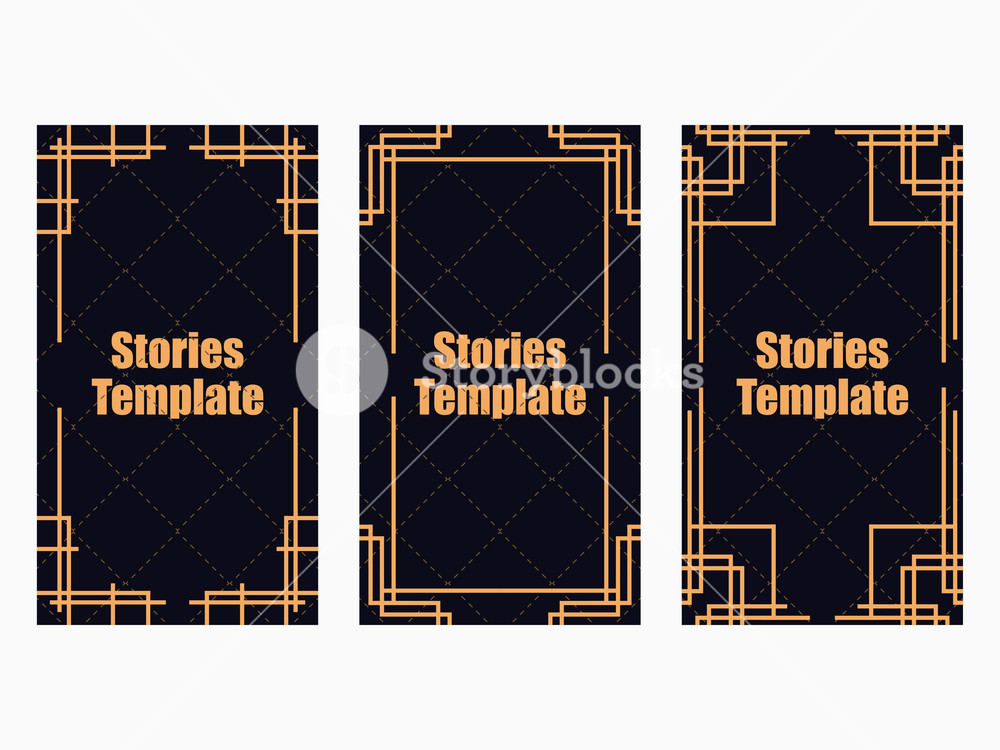 1000x750 Stories Template Art Deco Style Vintage Linear Border Style