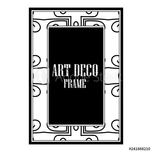 500x500 Vintage Retro Style Invitation In Art Deco Art Deco Golden Border