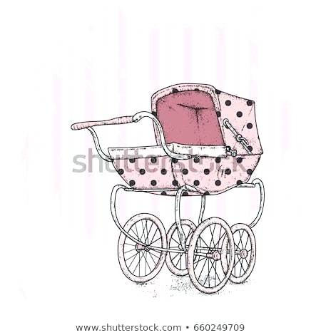 450x470 Vintage Baby Stroller Retro Tot For Sale In Vector Clipart