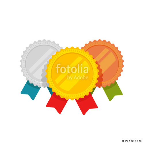 Golden Medal With Place Vector Illustration, Flat Cartoon 500x500 Golden Medal With Place Vector Illustration, Flat Cartoon