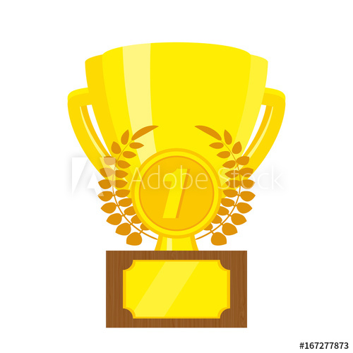 500x500 Trophy Gold Cup Championship Cup Place Vector Illustration
