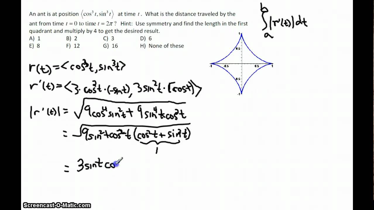 1278x720 Upenn Math Finding The Arclength Of A Dimensional Vector