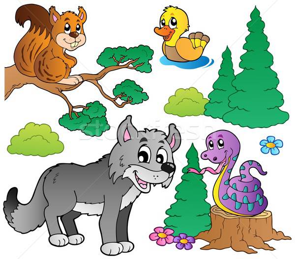 600x528 Forest Cartoon Animals Set Vector Illustration Klara Viskova