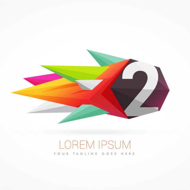 626x626 Colorful Abstract Logo With Number Vector Free Download