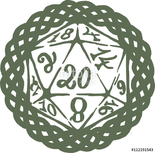 Twenty Sided Dice With Border 500x495 Twenty Sided Dice With Border