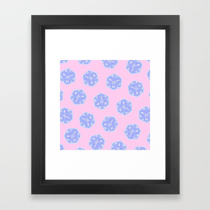 Twenty Sided Dice Pattern Framed Art Print 700x700 Twenty Sided Dice Pattern Framed Art Print