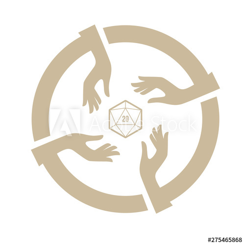 Vector Circle With Four Hands And Line Dide Sided Polygon 500x500 Vector Circle With Four Hands And Line Dide Sided Polygon