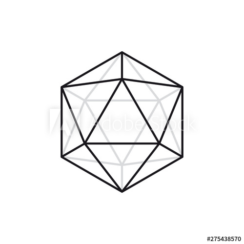 Vector Line Black Sided Polygon Isolated On White Background 500x500 Vector Line Black Sided Polygon Isolated On White Background