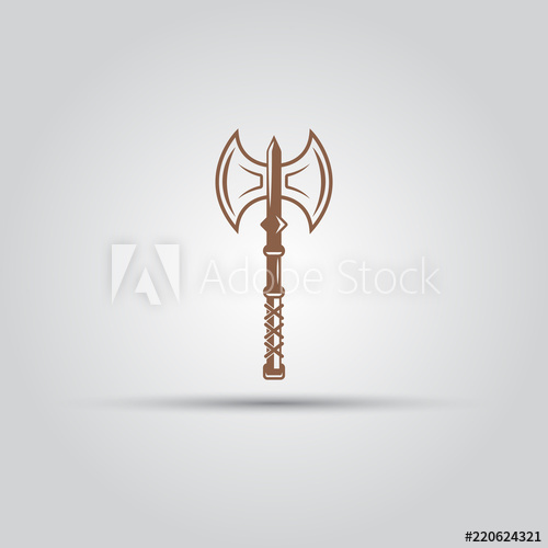 Viking Double Sided Axe Isolated Vector Icon 500x500 Viking Double Sided Axe Isolated Vector Icon