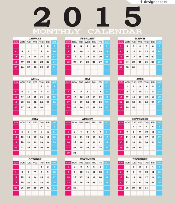 600x700 Designer Full Year Calendar Vector