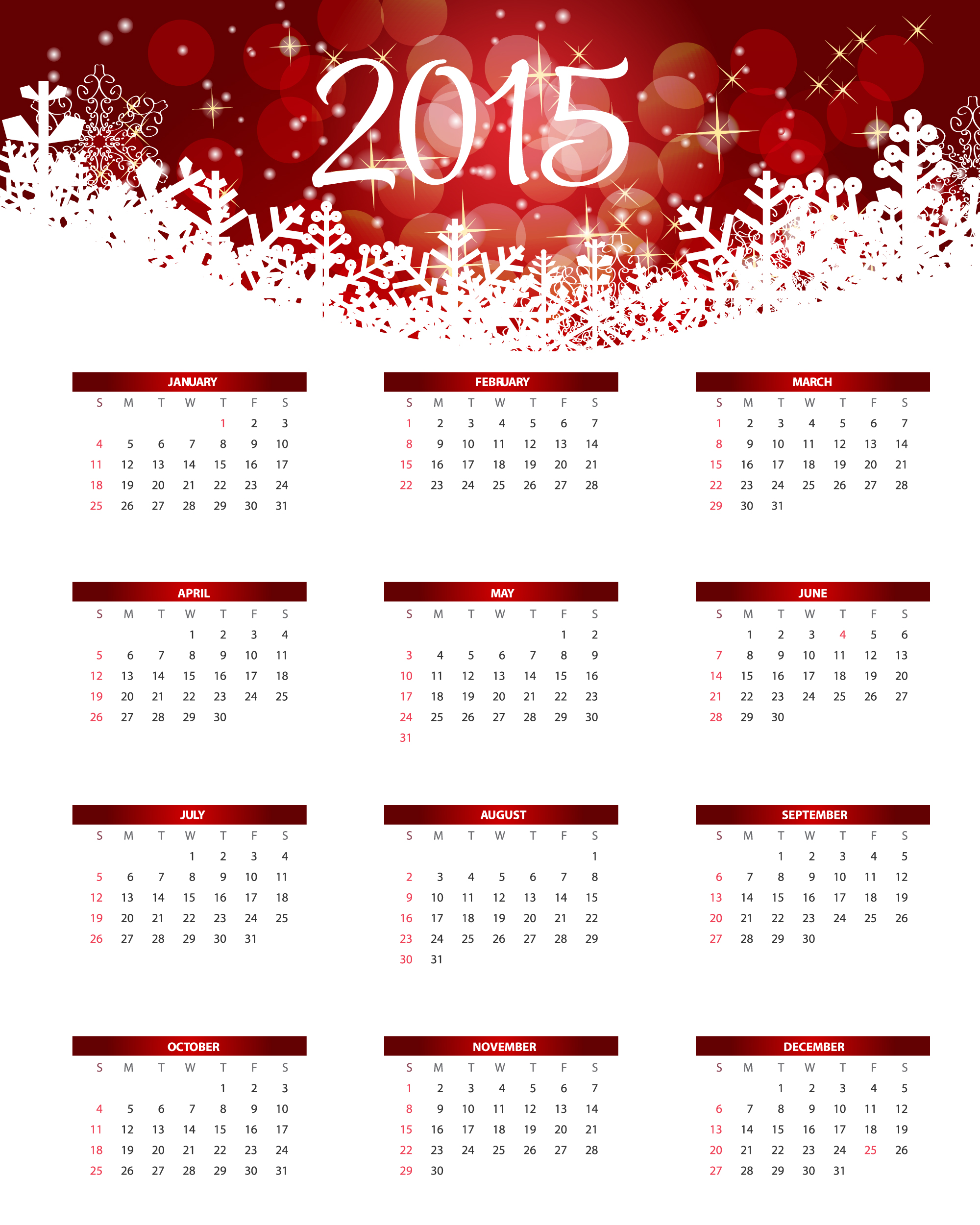 2000x2500 Monthly Calendar Vector Images