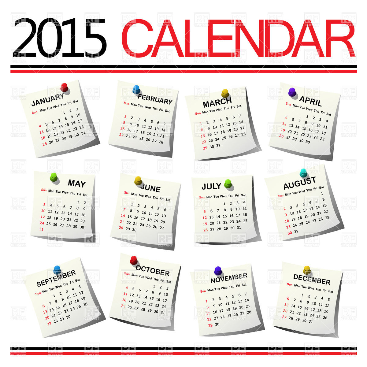 1200x1200 Calendar For Year For All Months Vector Image Of Calendars