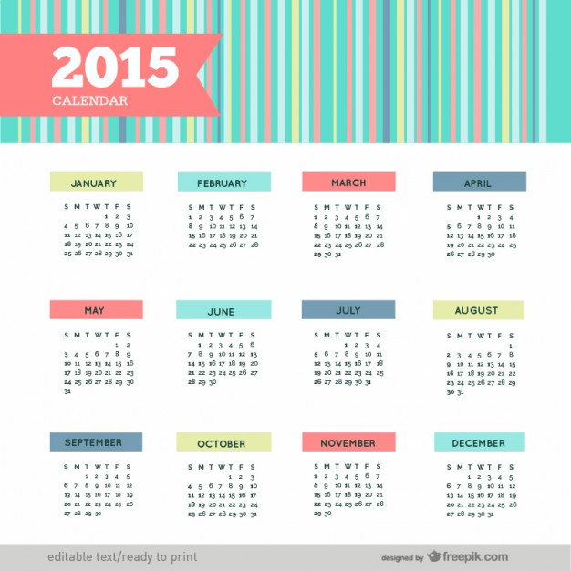 626x626 Colorful Calendar Vector Free Download