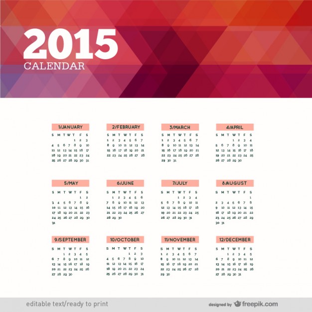 626x626 Polygonal Calendar Vector Free Download