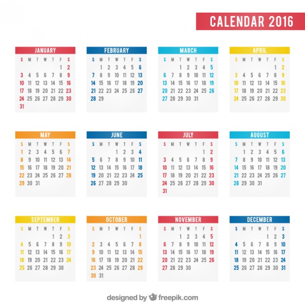 2016 Calendar Vector at Vectorified.com | Collection of 2016 Calendar ...