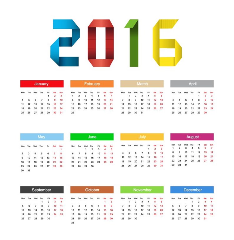 Calendar Year Colorful Design Vector Illustration Free 750x768 Calendar Year Colorful Design Vector Illustration Free