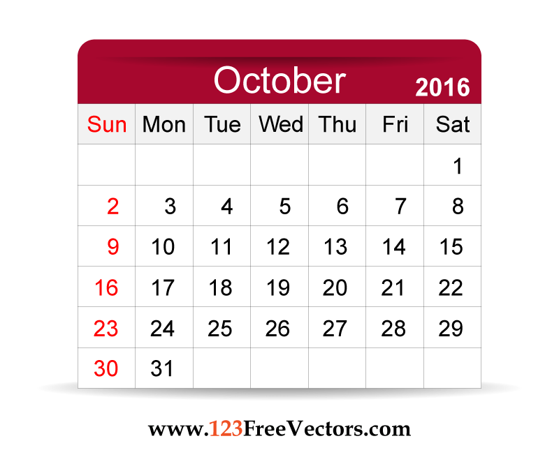 Free Vector Calendar October 800x665 Free Vector Calendar October