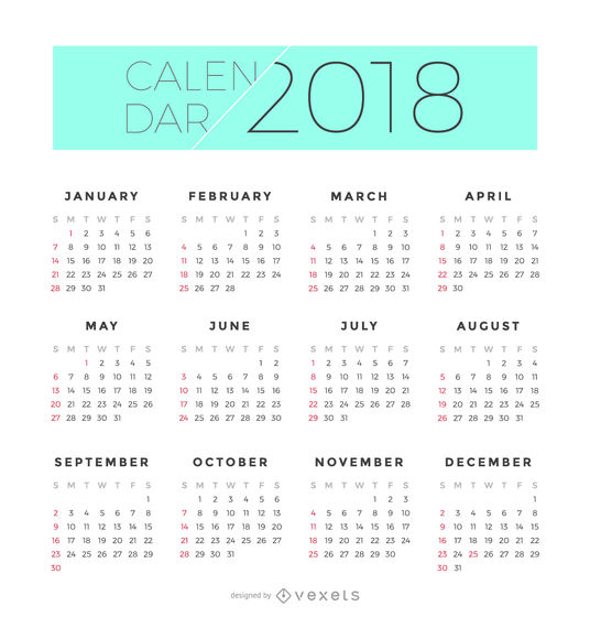 536x570 Minimalist Calendar