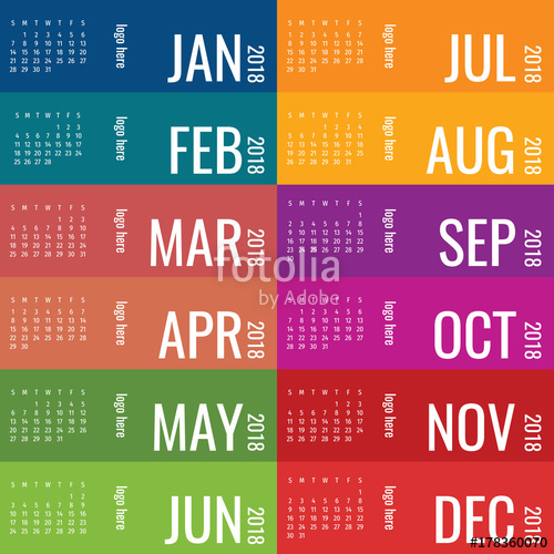500x500 Year Calendar Vector Template Modern Calendar Vector