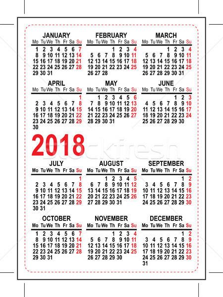 450x600 Grid Pocket Calendar Vector Illustration Alexey Grigorev