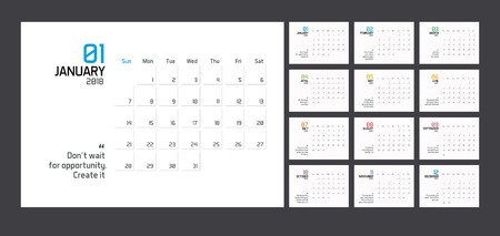450x213 Modern Minimal Calendar Planner Template For Vector Design