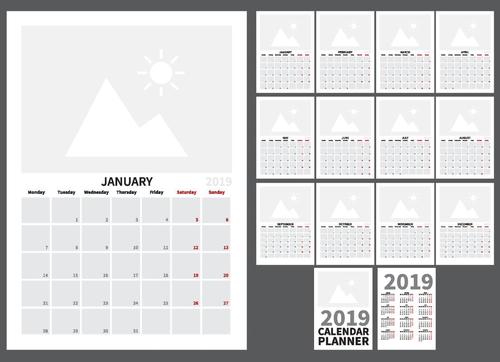 500x362 Blank Calendar Vector Template Free Download