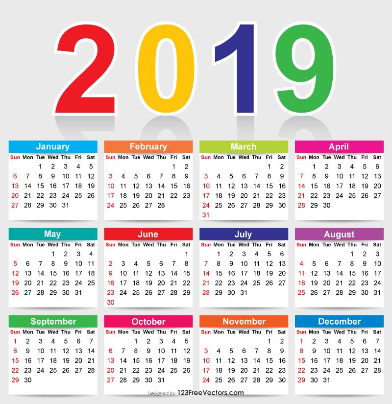 800x825 Colorful Calendar Vector Calendar Creative Calendar