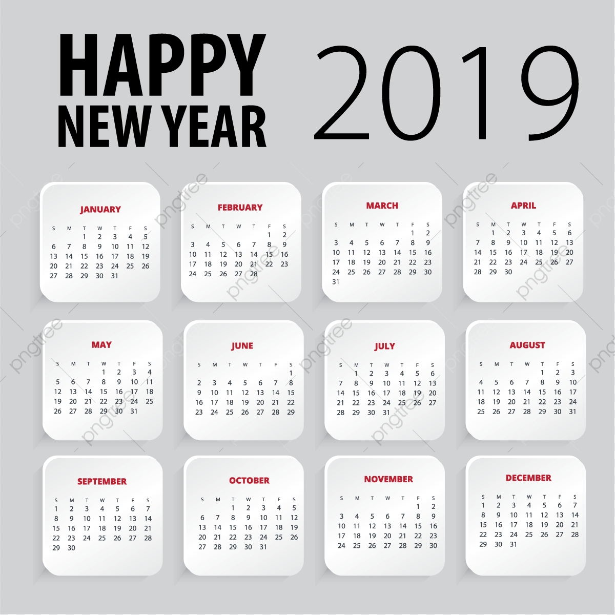 1200x1200 Happy New Year Calendar Template, Calendar, New, Planner Png