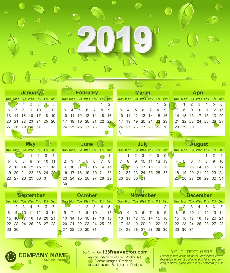 800x950 Eco Green Wall Calendar Free Vector Calendar