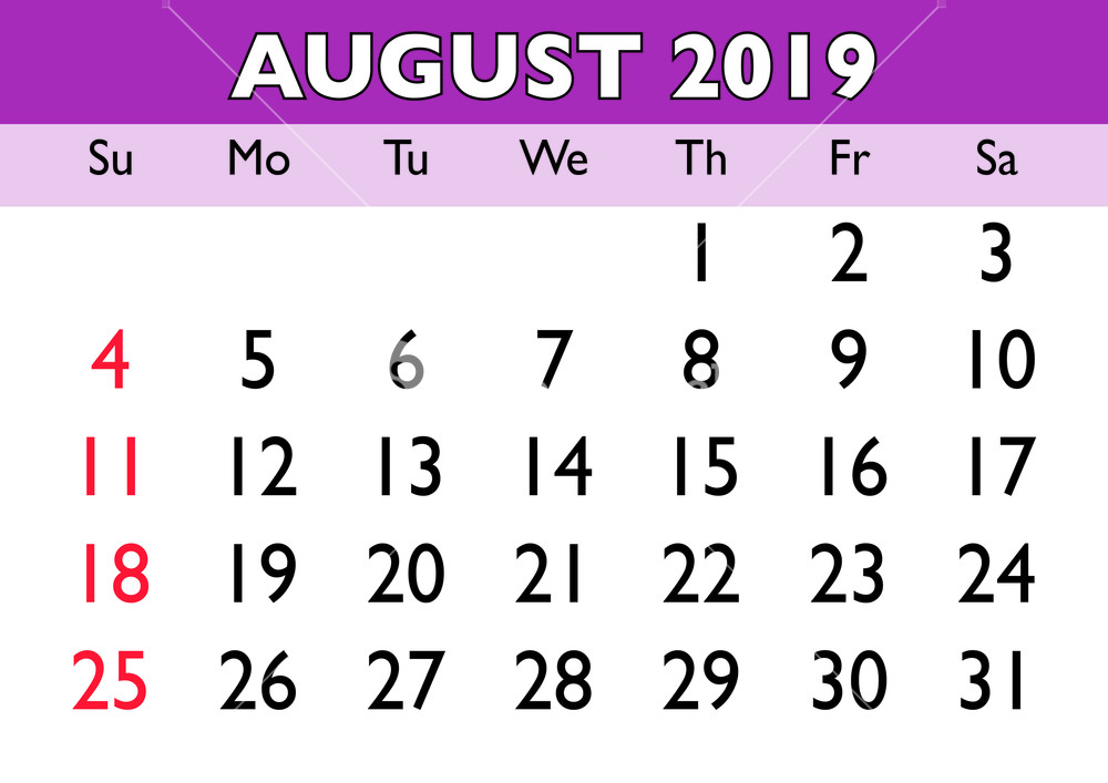 1000x707 Calendar August Month Vector Printable Calendar Monthly