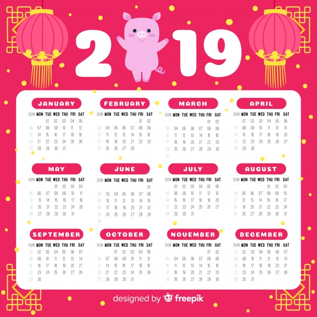 626x626 Chinese New Year Calendar Vector Free Download