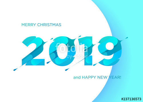 500x357 Vector Numbers Merry Christmas And Happy New Year Background