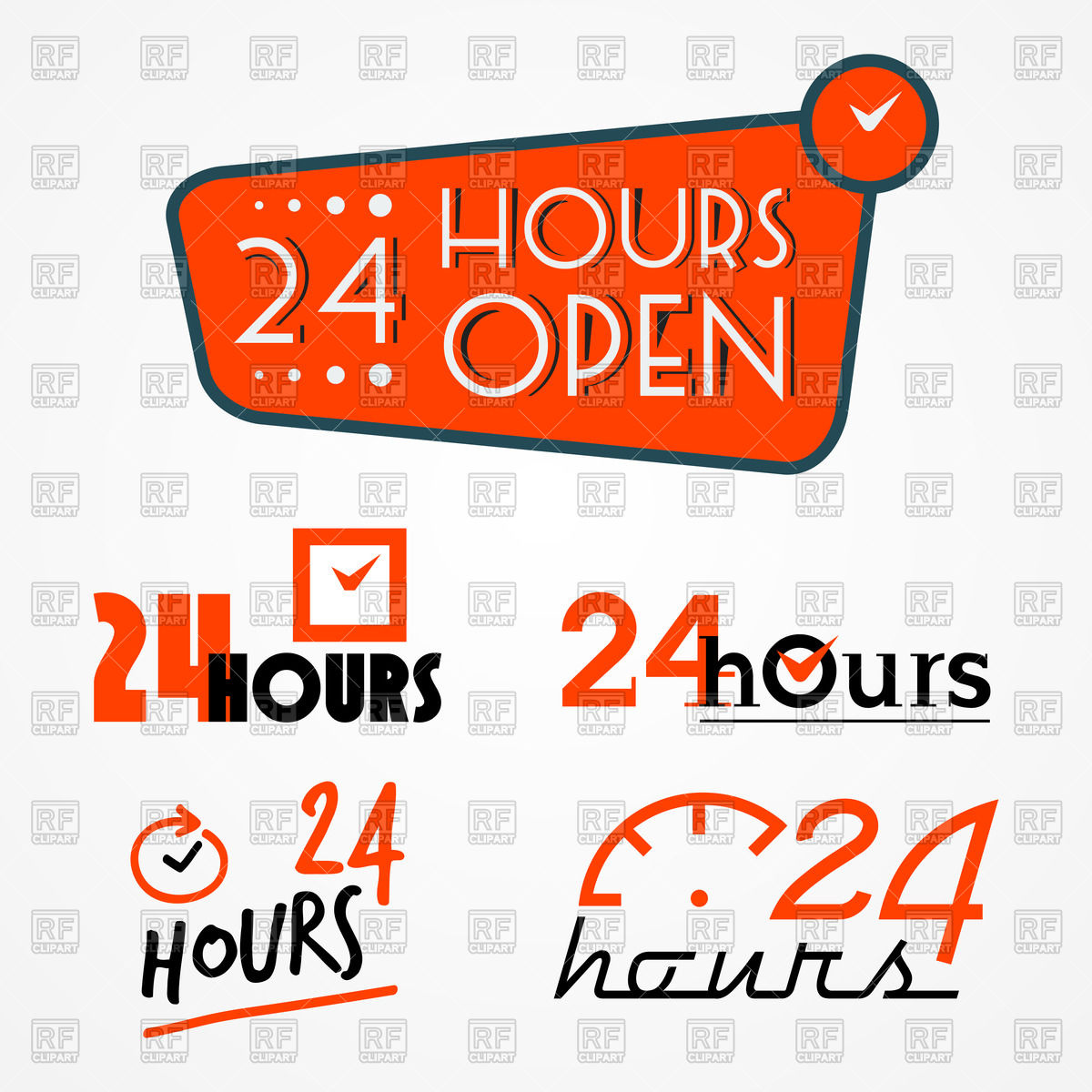 Collection Of Hours Labels Vector Image Of Design Elements 1200x1200 Collection Of Hours Labels Vector Image Of Design Elements