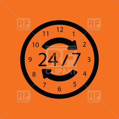 Hour Icon On Orange Background Vector Image Of Signs, Symbols 400x400 Hour Icon On Orange Background Vector Image Of Signs, Symbols