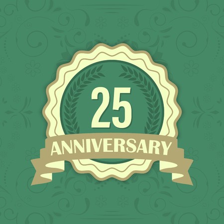 450x450 Anniversary Vector Label On A Green Ornament Background One