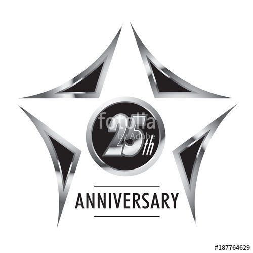 500x500 Silver And Black Anniversary Vector Logo Stock Image