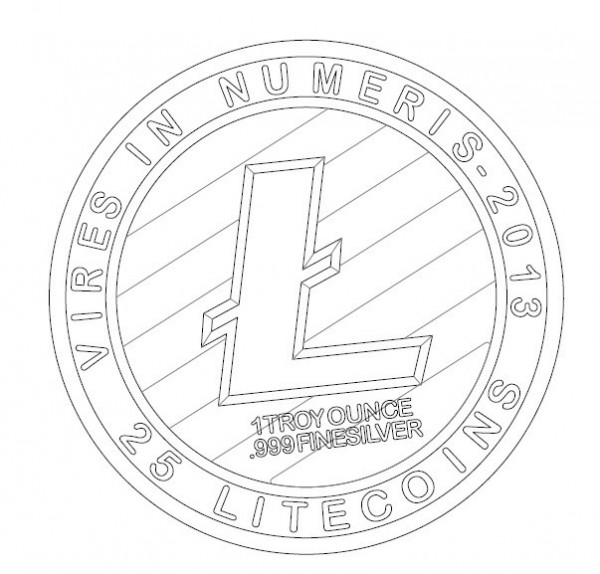 600x574 Litecoin Ltc Detailed Model Vector Drawing Logo Model