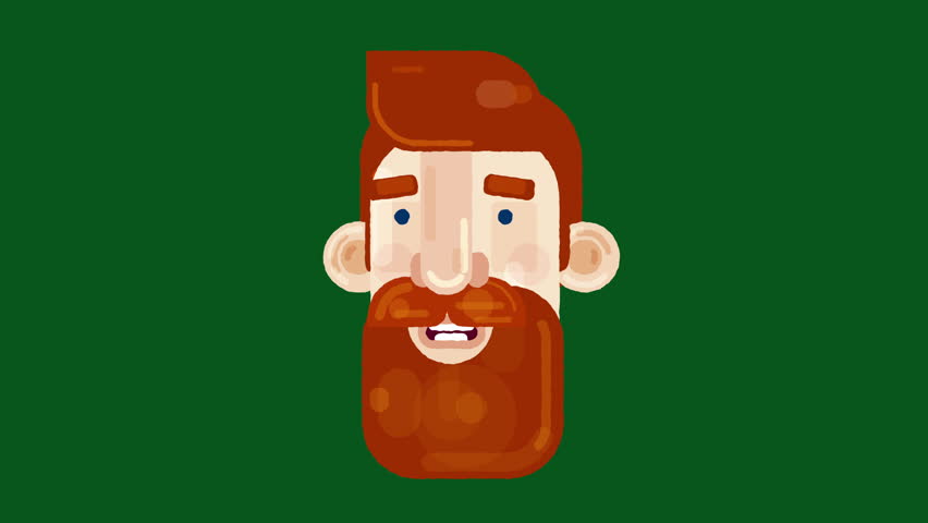 852x480 Vector Animated Portrait Of Stock Footage Video