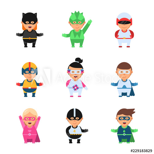 500x500 Little Superheroes Hero Comic Cartoon Figures Of Kids