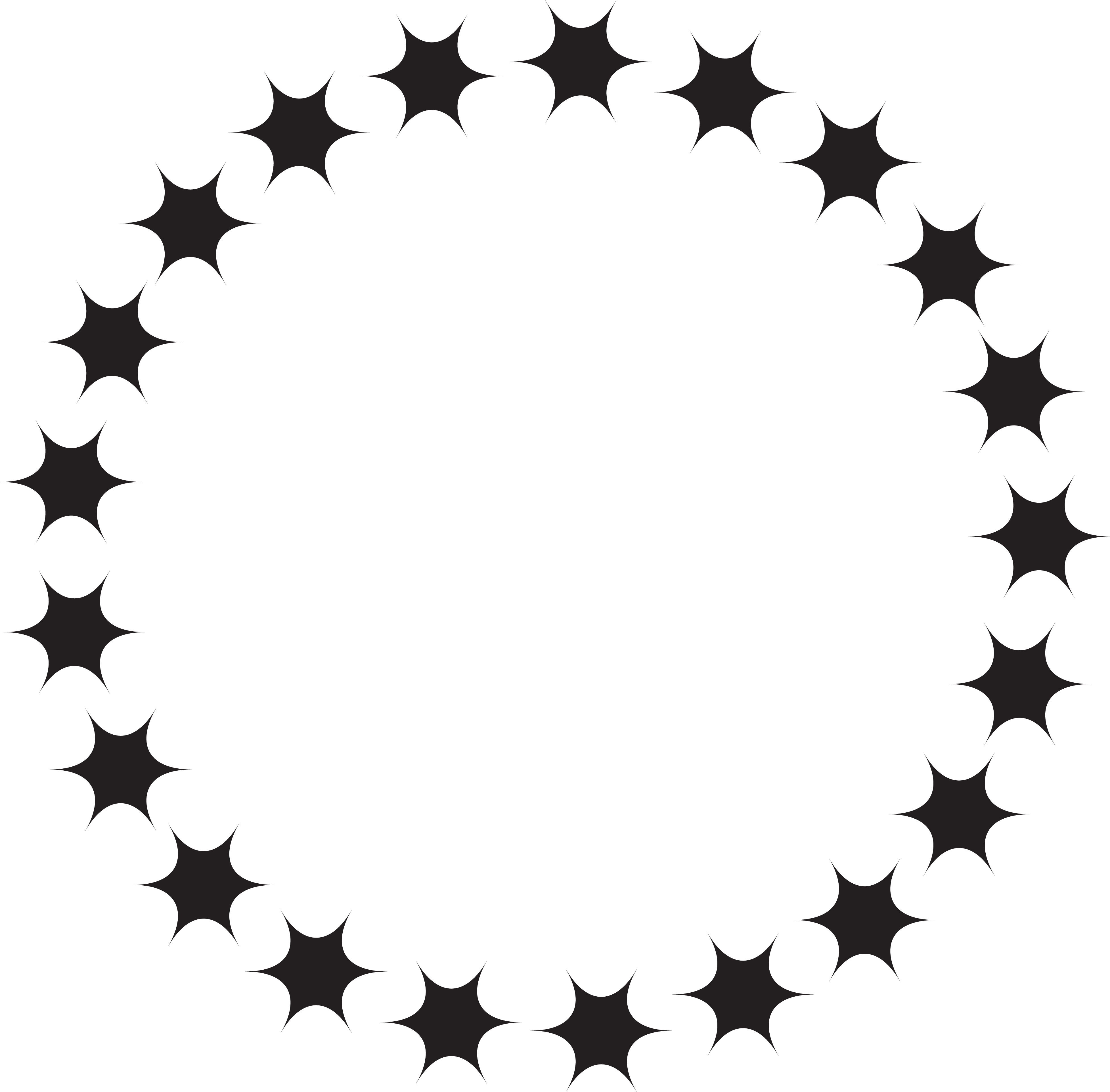 3910x3847 Hd Black And White Download Circle Of Stars Clipart