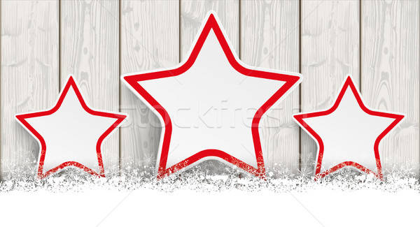 600x325 Lon Christmas Card Wooden Laths Stars Vector Illustration