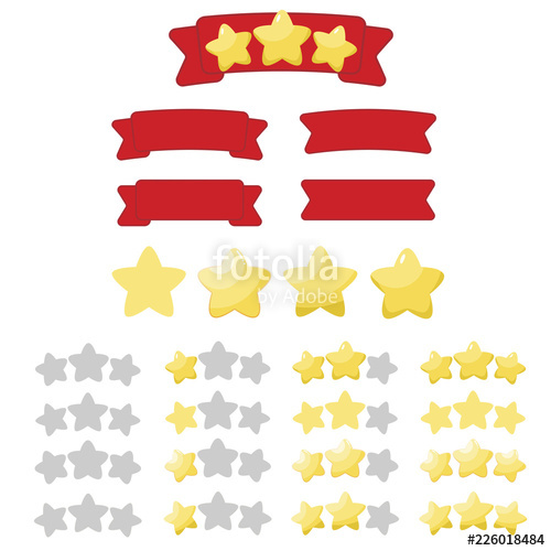 500x500 Set Of Level Stars And Ribbons Stock Image And Royalty Free