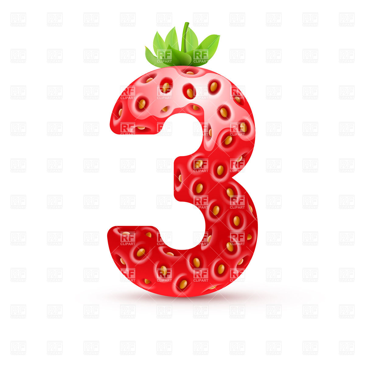 1200x1200 Strawberry Style Font, Number Vector Image Of Design Elements