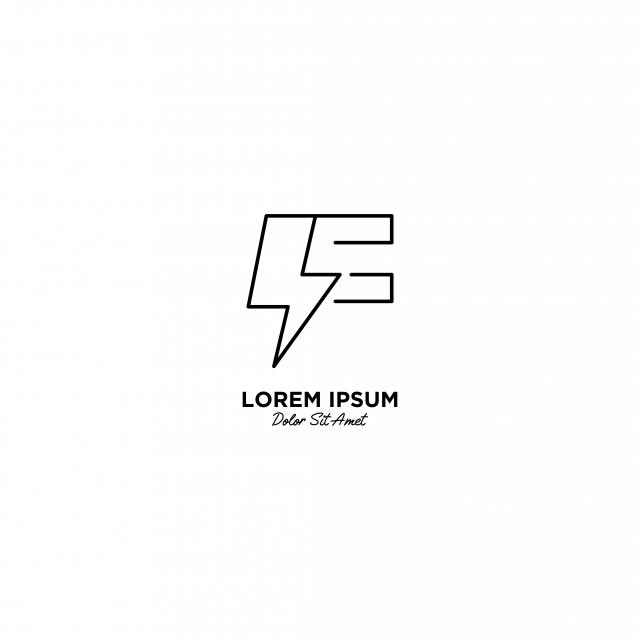 640x640 Letter F Flash Logo Vector Design Illustration Template For Free