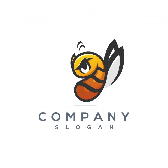 640x640 Cute Bee Logo Vector Template For Free Download