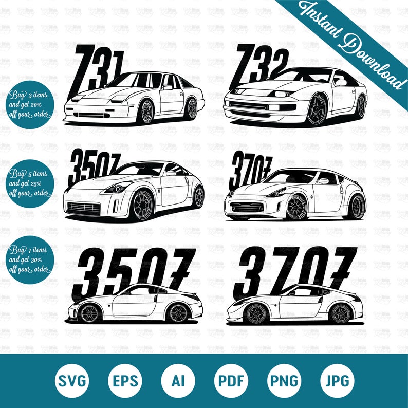 794x794 Nissan Nissan Car Vector Nissan Vector Car Etsy
